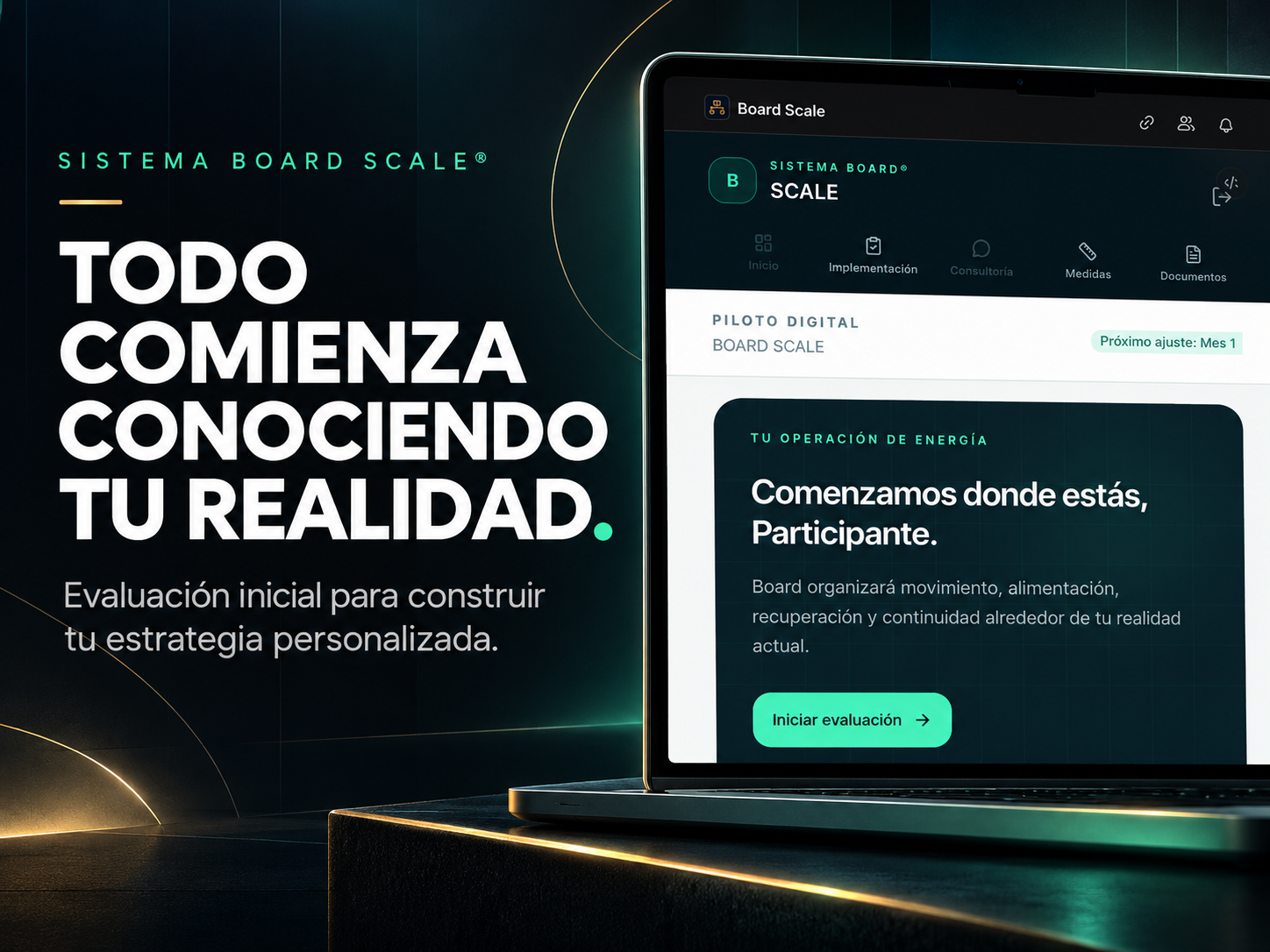 Evaluación inicial de Sistema Board Scale con el punto de partida de una persona