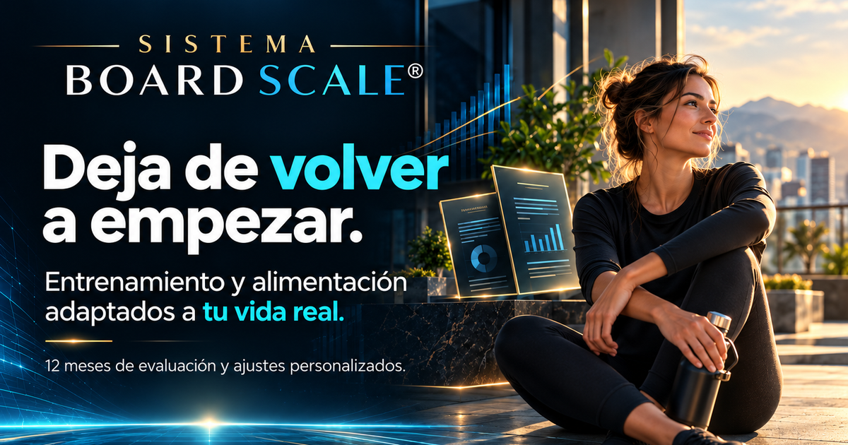 Persona entrenando con una estrategia personalizada de Sistema Board Scale